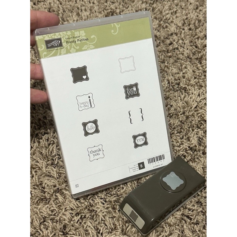 Stampin' Up Sale-A-Bration Pretty Petites Stamp & Paper Punch Set/bundle-EUC!